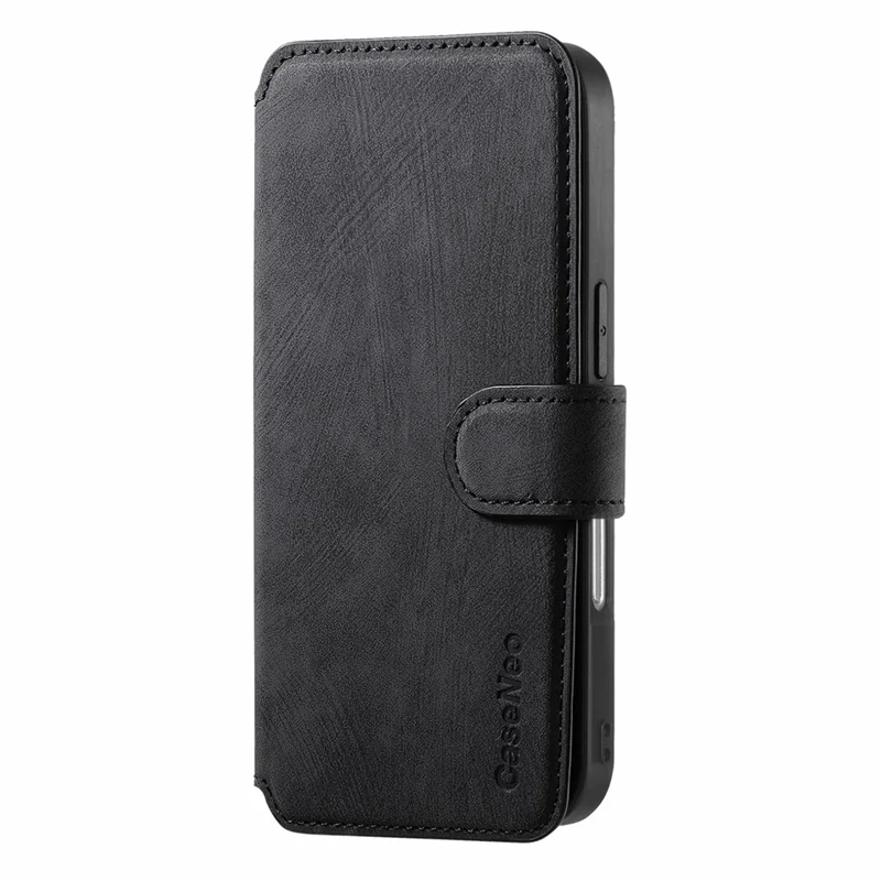 CASENEO MW-03 For iPhone 17 Case with Detachable Wallet Leather + TPU Phone Cover - Black