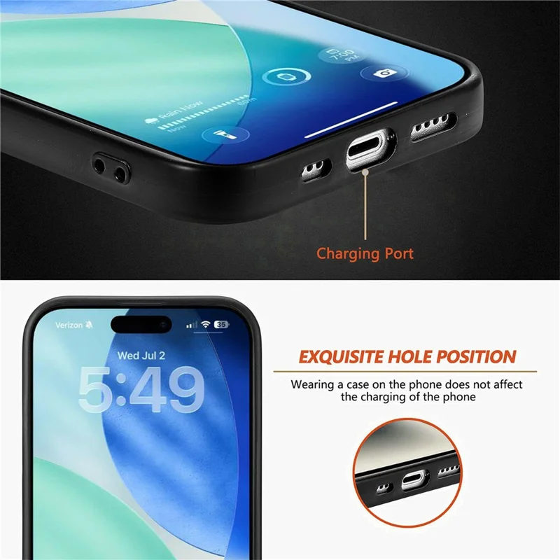 For iPhone 17 Pro Max Case Carbon Fiber Texture PU Leather + PC + TPU Phone Cover - Black