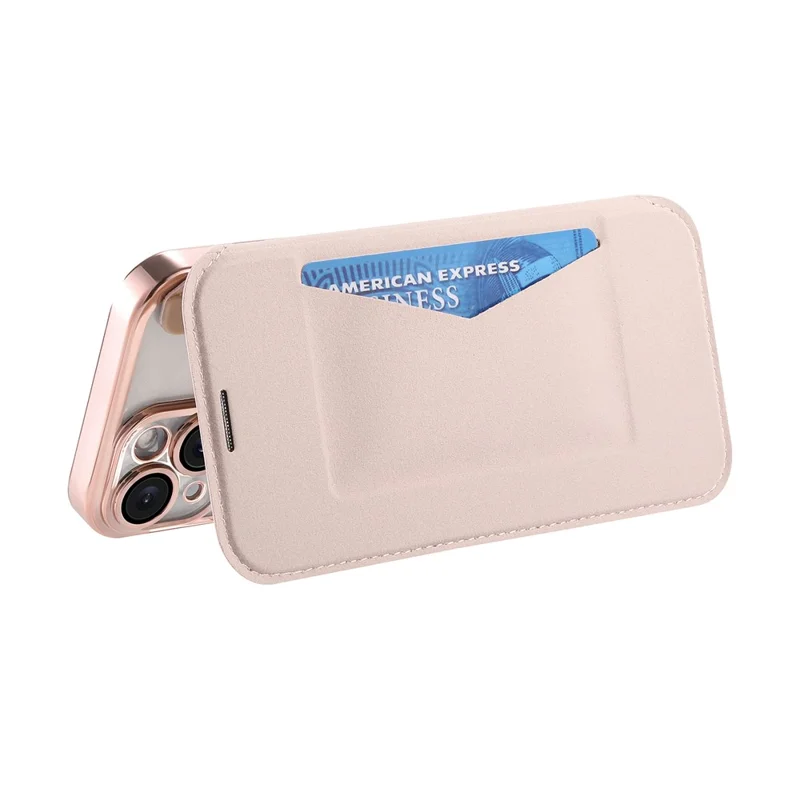 For iPhone Air Case Compatible with MagSafe Detachable Leather Phone Cover with Lens Film - Rose Gold
