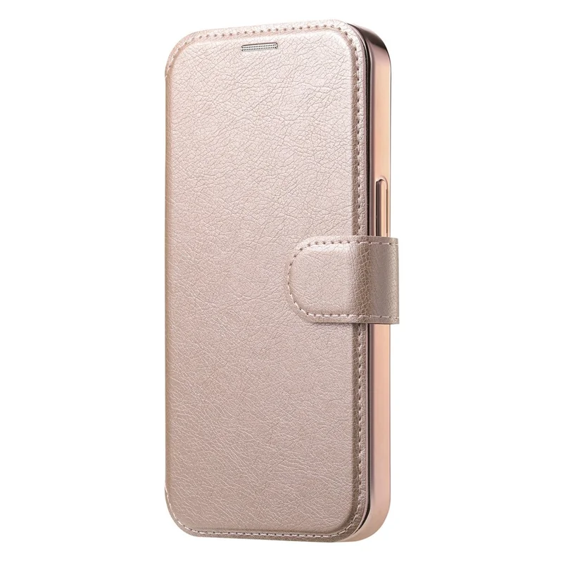 For iPhone 17 Case Compatible with MagSafe Detachable Leather Phone Cover with Lens Film - Rose Gold