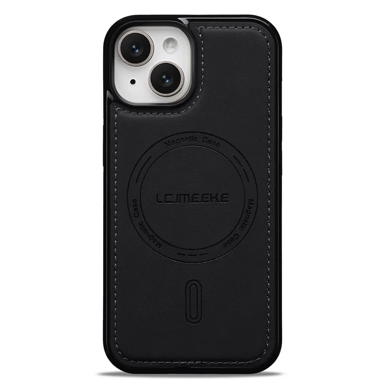 LC.IMEEKE L6 For iPhone 13 mini / 12 mini Case PU Leather Coated PC TPU Phone Cover Compatible with MagSafe - Black