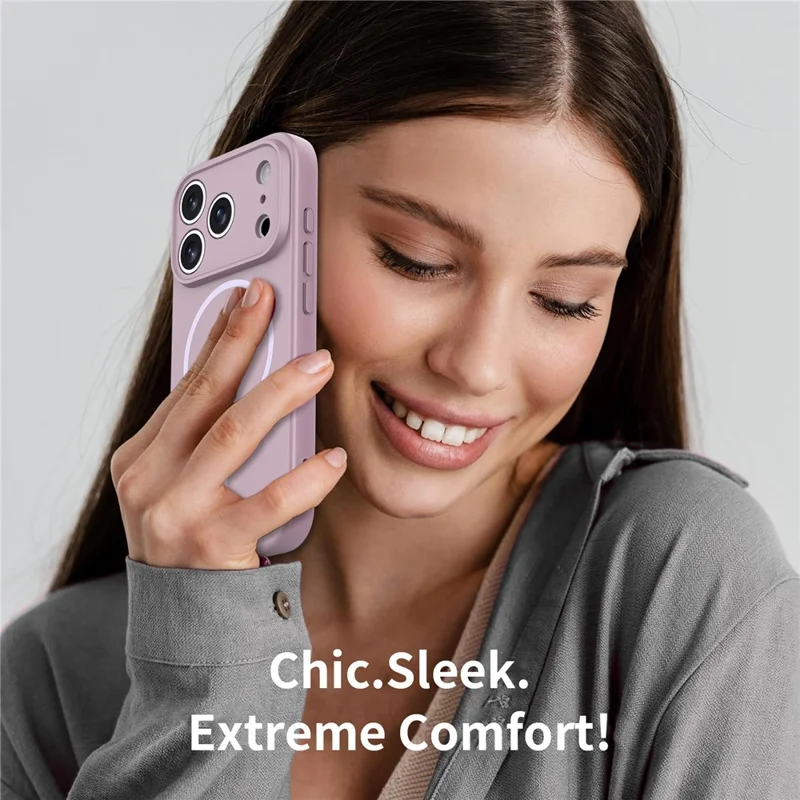For iPhone 17 Pro Magnetic Case PC + TPU Phone Cover with Tempered Glass Screen Film - Purple