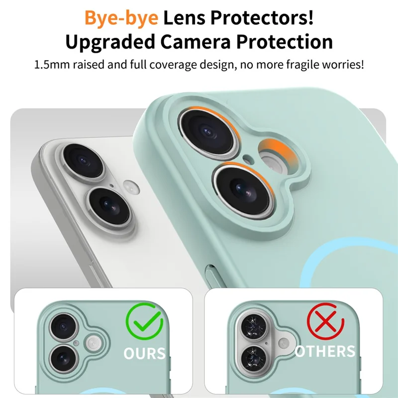 For iPhone 17 Magnetic Case PC + TPU Phone Cover with Tempered Glass Screen Film - Blue