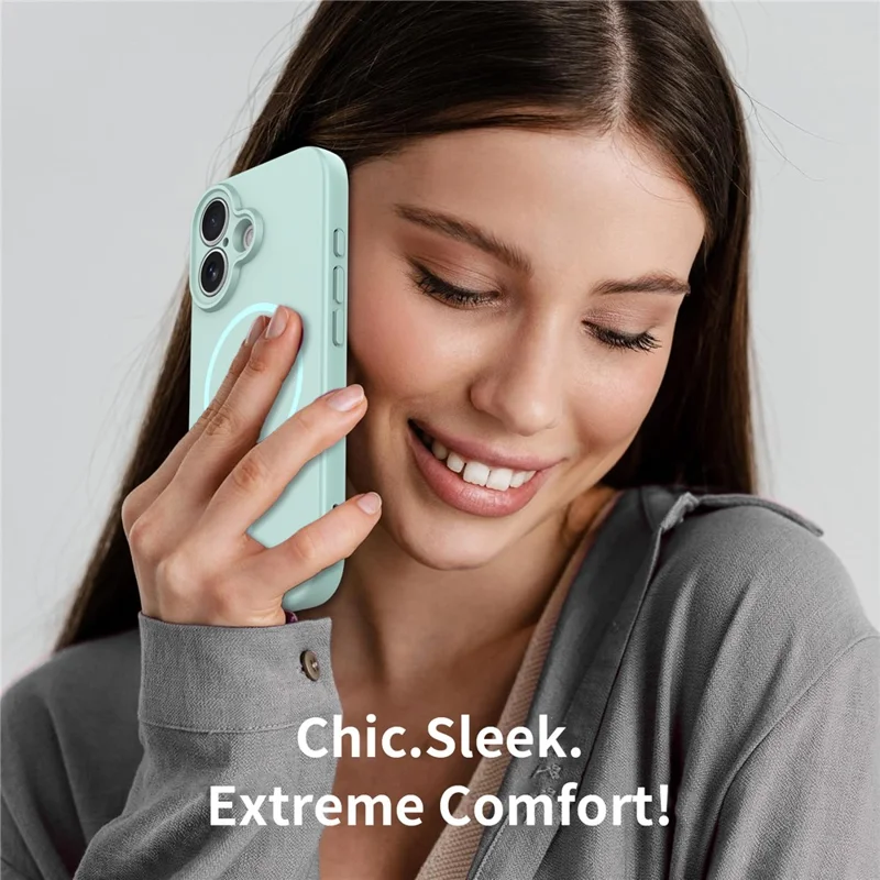 For iPhone 17 Magnetic Case PC + TPU Phone Cover with Tempered Glass Screen Film - Blue