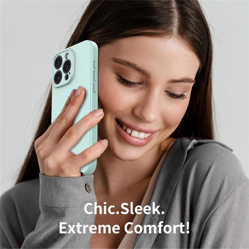 For iPhone 15 Pro Max Magnetic Case PC + TPU Phone Cover with Tempered Glass Screen Film - Blue