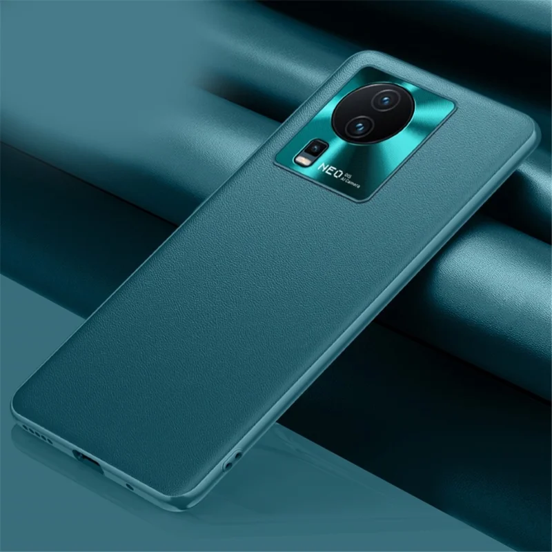 Для vivo iQOO Neo7 5G Чехол-гибрид из ПУ-кожи, ТПУ и ПК, ударопрочный защитный чехол для телефона - зеленый