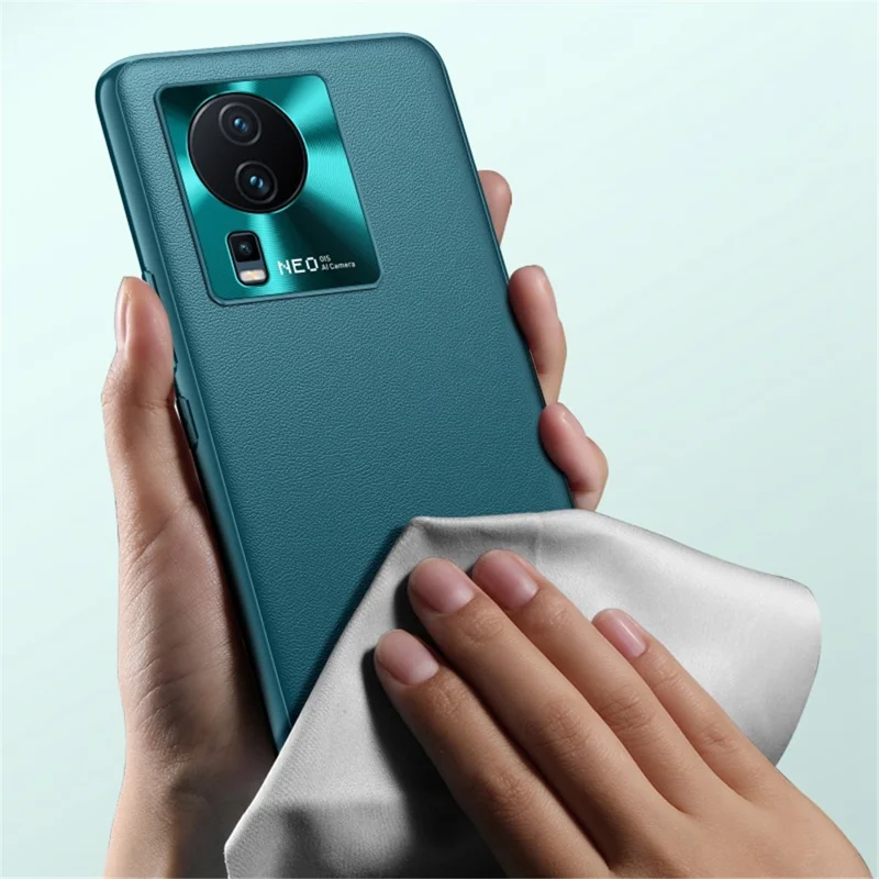 Для vivo iQOO Neo7 5G Чехол-гибрид из ПУ-кожи, ТПУ и ПК, ударопрочный защитный чехол для телефона - зеленый