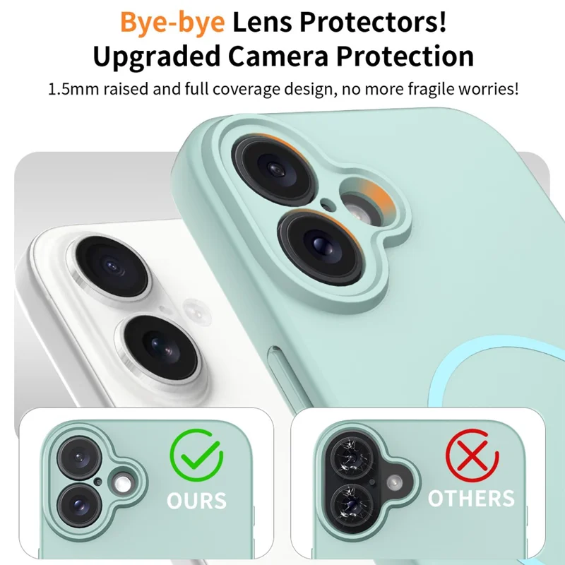 For iPhone 16 Plus Magnetic Case PC + TPU Phone Cover with Tempered Glass Screen Film - Blue