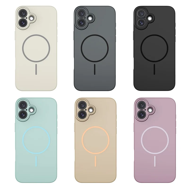 For iPhone 16 Plus Magnetic Case PC + TPU Phone Cover with Tempered Glass Screen Film - Blue