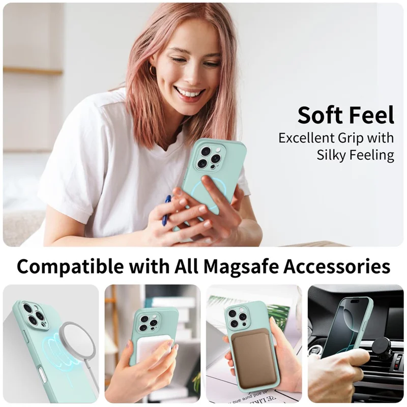 For iPhone 16 Pro Max Magnetic Case PC + TPU Phone Cover with Tempered Glass Screen Film - Blue