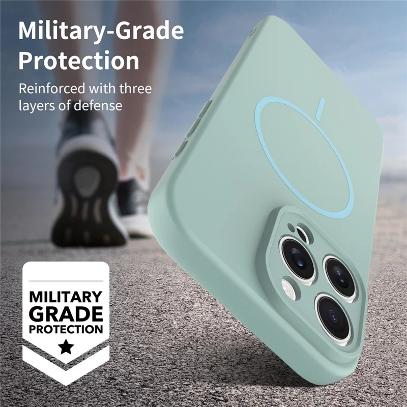 For iPhone 16 Pro Max Magnetic Case PC + TPU Phone Cover with Tempered Glass Screen Film - Blue