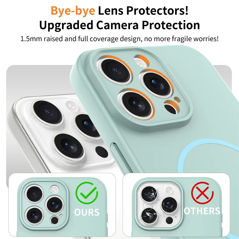 For iPhone 16 Pro Max Magnetic Case PC + TPU Phone Cover with Tempered Glass Screen Film - Blue