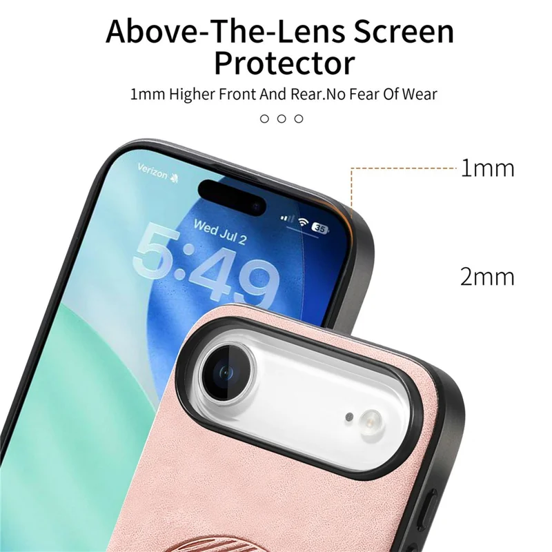 For iPhone Air Leather Back Case Compatible with MagSafe Skin-touch Phone Cover - Pink