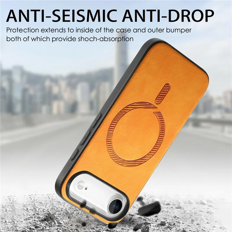 For iPhone Air Leather Back Case Compatible with MagSafe Skin-touch Phone Cover - Pink