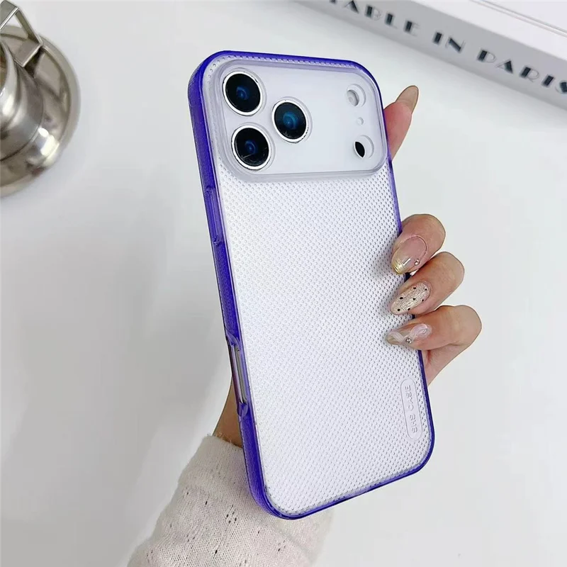 For iPhone 18 Pro / 17 Pro Case 3 in 1 Clear Shockproof TPU PC Phone Back Cover with Wrist Strap - Purple