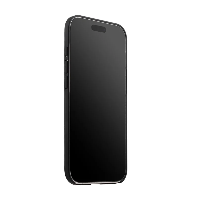 MELKCO For iPhone Air Case Compatible with MagSafe Ultra Thin Genuine Cow Leather + PC Phone Cover - Black