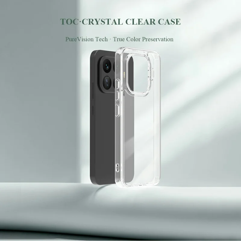LEREACH TOC Series for Xiaomi 15T Pro Case TPU + Acrylic Phone Cover - Transparent