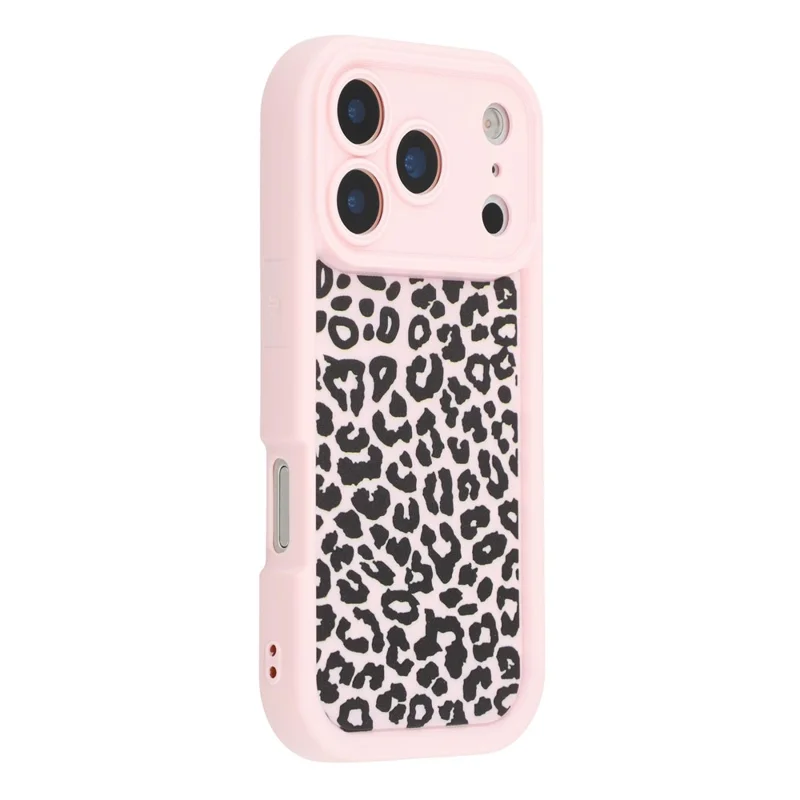 For iPhone 17 Pro Case Leopard Print TPU Shockproof Phone Cover - Pink
