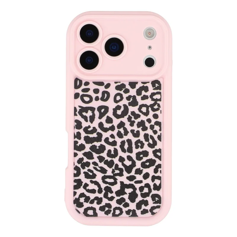 For iPhone 17 Pro Case Leopard Print TPU Shockproof Phone Cover - Pink