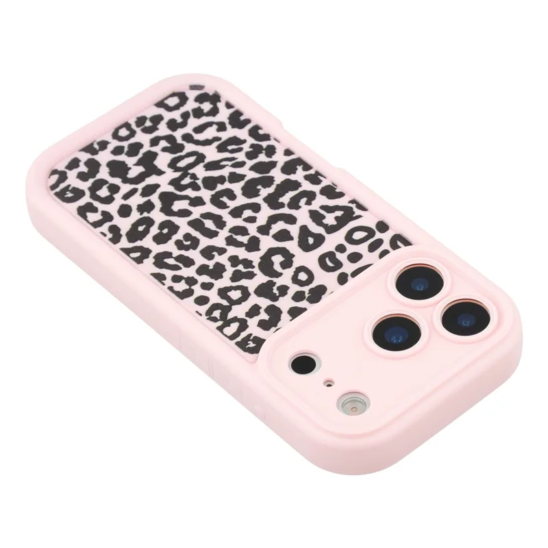 For iPhone 17 Pro Case Leopard Print TPU Shockproof Phone Cover - Pink