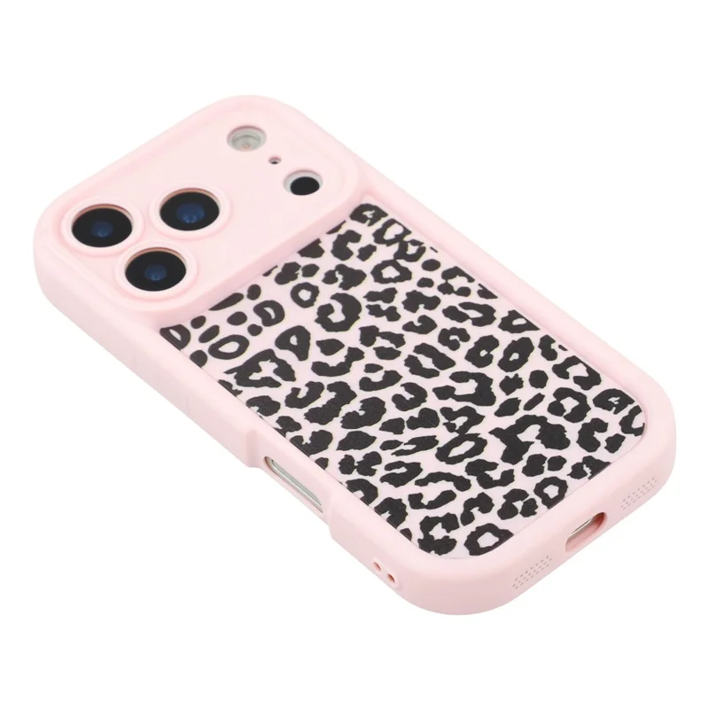 For iPhone 17 Pro Case Leopard Print TPU Shockproof Phone Cover - Pink