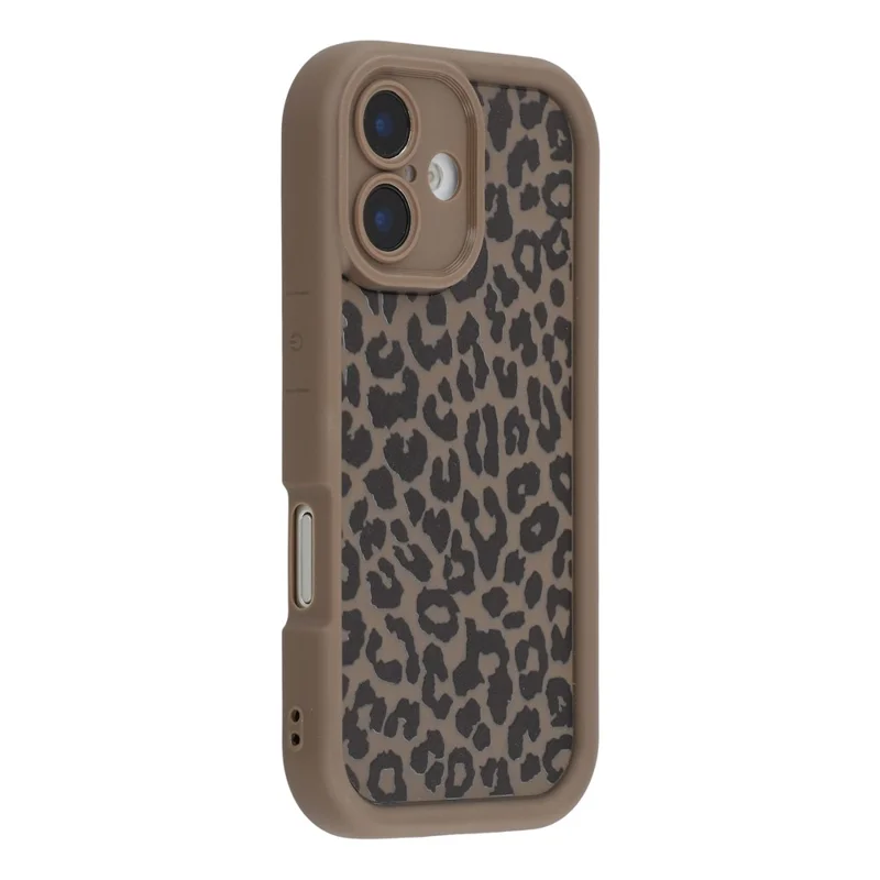 For iPhone 17 Case Leopard Print TPU Shockproof Phone Cover - Coffee