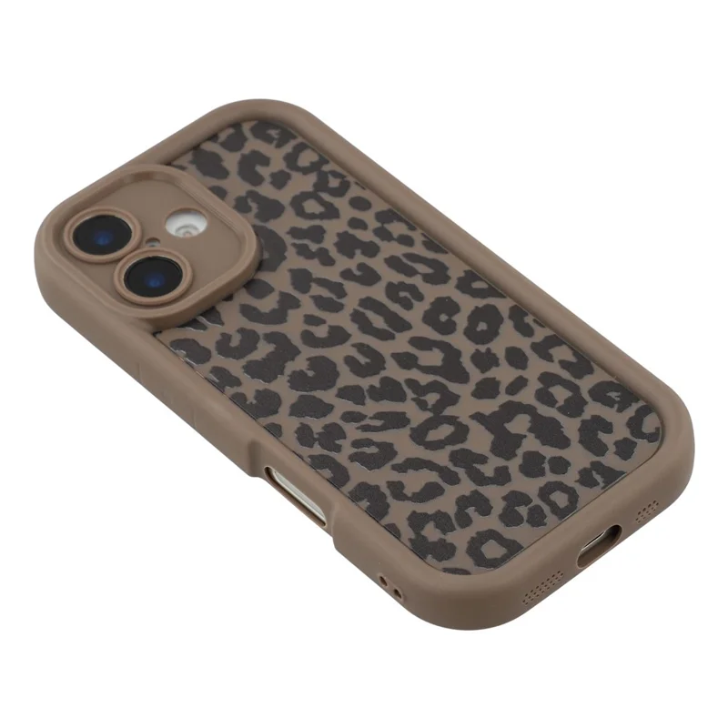For iPhone 17 Case Leopard Print TPU Shockproof Phone Cover - Coffee