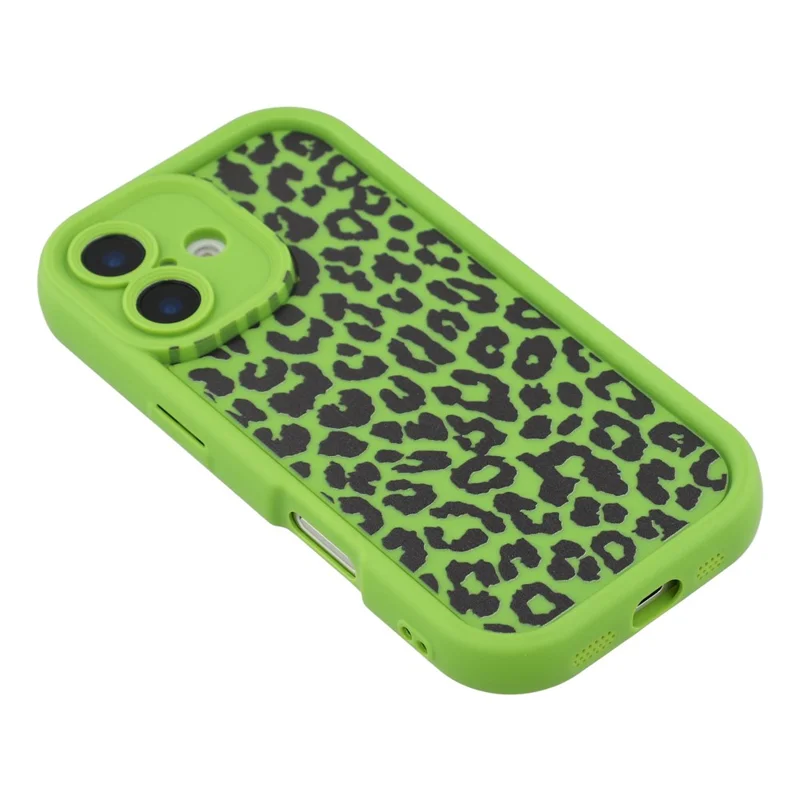 For iPhone 16 Plus Case Leopard Print TPU Shockproof Phone Cover - Green