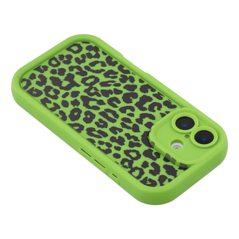 For iPhone 16 Plus Case Leopard Print TPU Shockproof Phone Cover - Green