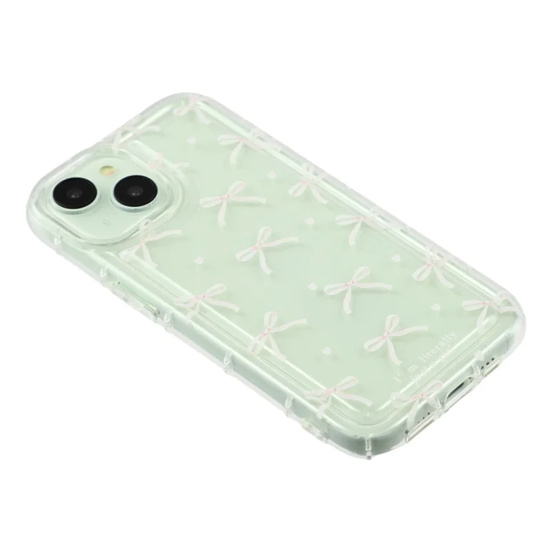 For iPhone 14 Case Bowknot Pattern TPU Phone Back Cover - Pink Bows