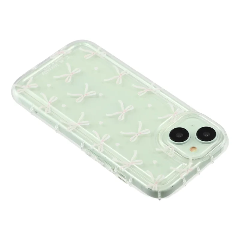 For iPhone 14 Case Bowknot Pattern TPU Phone Back Cover - Pink Bows