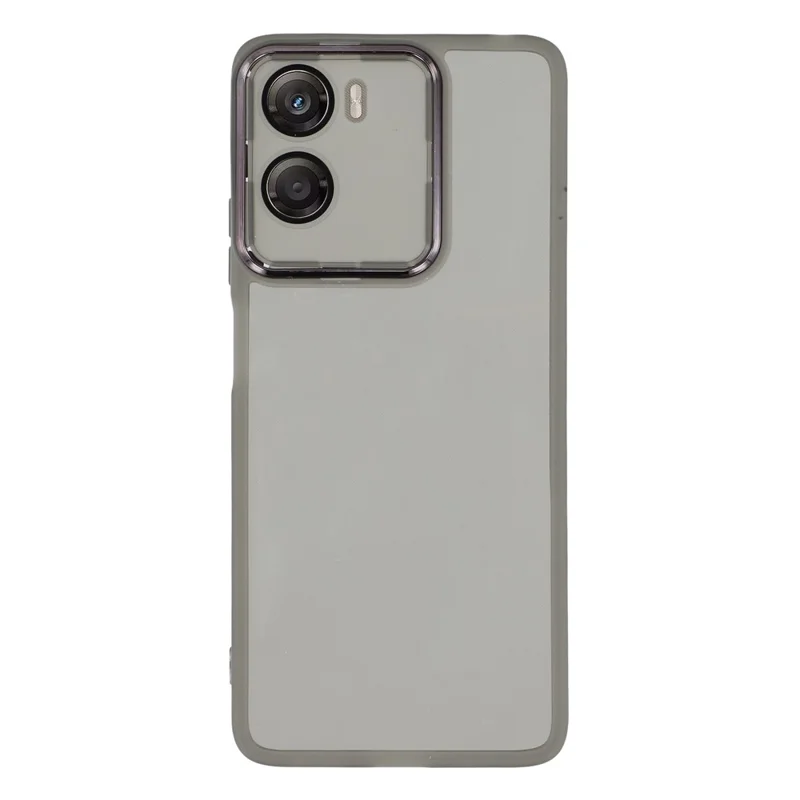 For Motorola Moto G06 4G / G06 Power 4G Case Electroplated Camera Frame TPU Phone Cover - Transparent Black