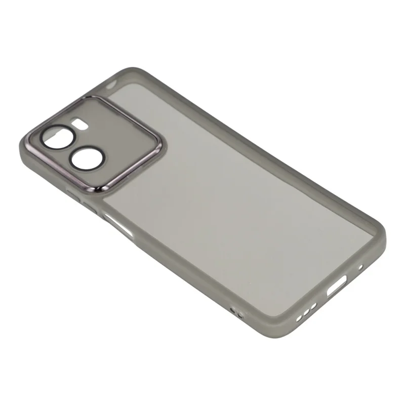 For Motorola Moto G06 4G / G06 Power 4G Case Electroplated Camera Frame TPU Phone Cover - Transparent Black