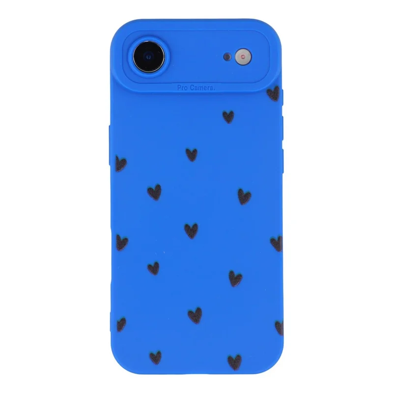 For iPhone Air Case Heart Pattern TPU Phone Back Cover - Blue / Black Hearts