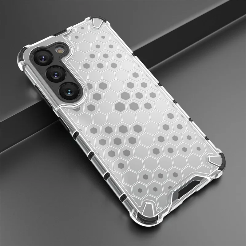 Funda para teléfono Samsung Galaxy S23 Funda a prueba de golpes con textura de panal de abeja de TPU + PC - Gris