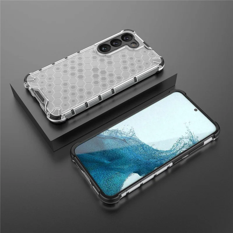 Funda para teléfono Samsung Galaxy S23 Funda a prueba de golpes con textura de panal de abeja de TPU + PC - Gris