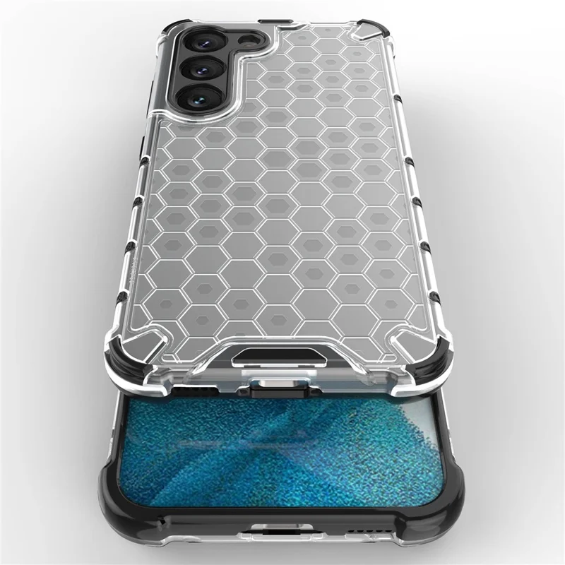 Phone Case for Samsung Galaxy S23 Shockproof Case Honeycomb Textured TPU + PC Phone Cover - Green
