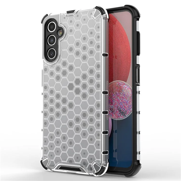 Shockperection Для Samsung Galaxy A14 5G Slim Chore Case Honeycomb Текстурированный TPU + PC Phone Cope - Серый