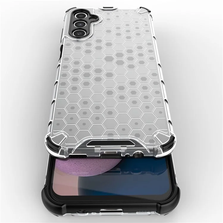 Shockperection Для Samsung Galaxy A14 5G Slim Chore Case Honeycomb Текстурированный TPU + PC Phone Cope - Серый