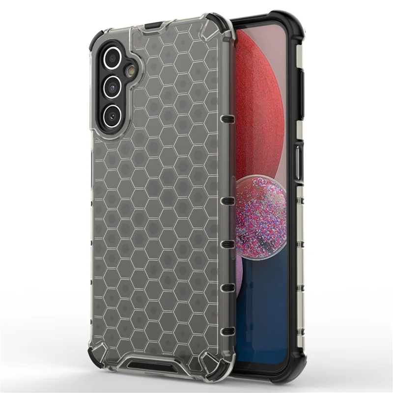 Shockproof Case for Samsung Galaxy A14 5G / A14 4G Slim Phone Case Honeycomb Textured TPU + PC Phone Cover - Black