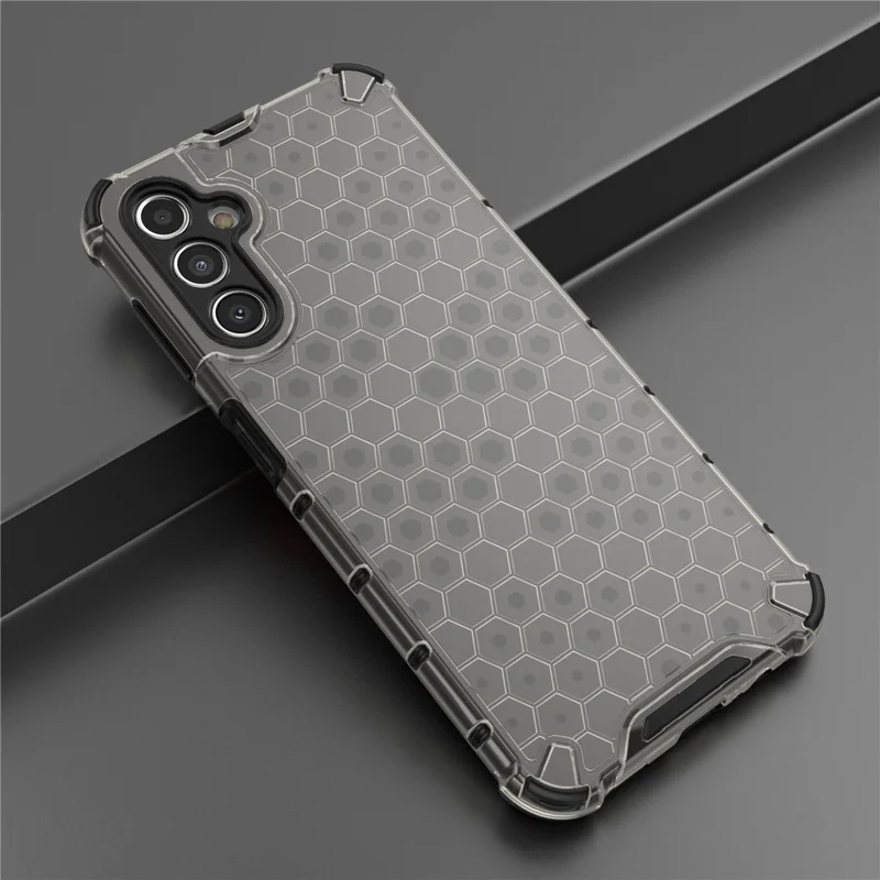 Shockproof Case for Samsung Galaxy A14 5G / A14 4G Slim Phone Case Honeycomb Textured TPU + PC Phone Cover - Black