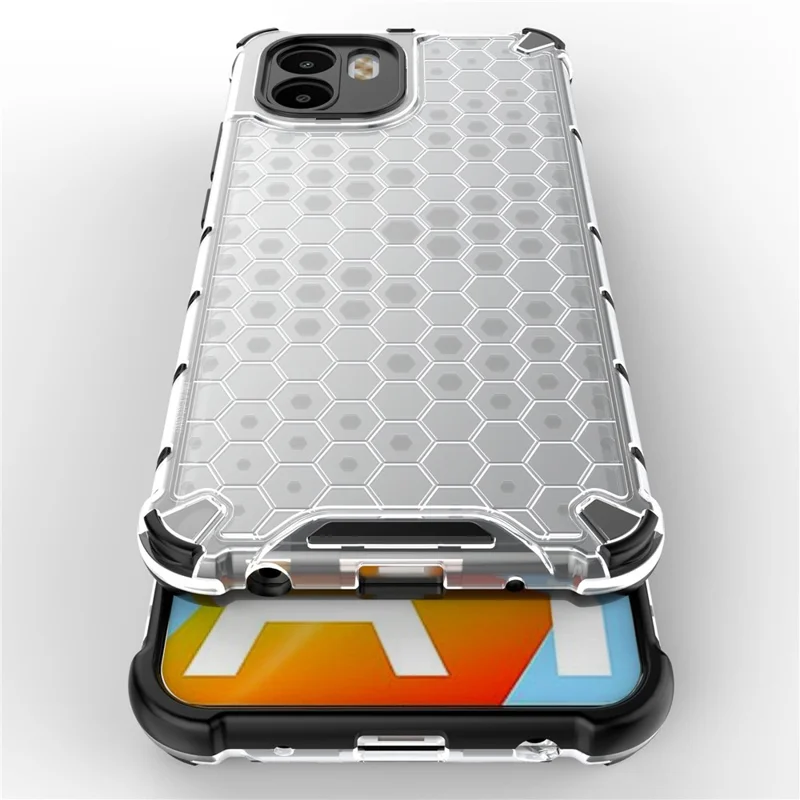 Honeycomb Textured Phone Case for Xiaomi Redmi A1 4G / A2 4G Hard PC Soft TPU Shockproof Case Anti-Scratch Protective Phone Cover - Green