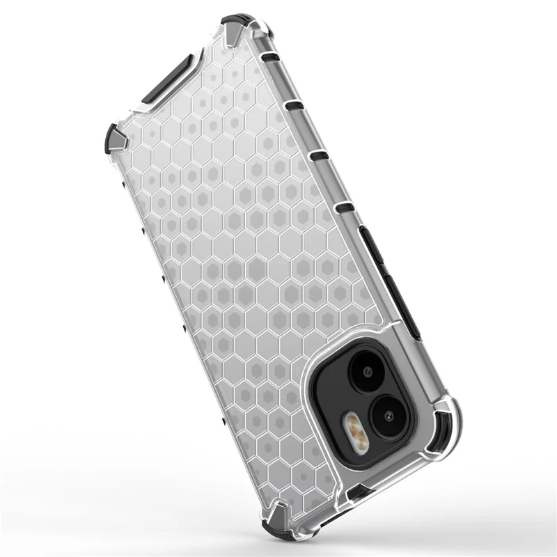 Honeycomb Textured Phone Case for Xiaomi Redmi A1 4G / A2 4G Hard PC Soft TPU Shockproof Case Anti-Scratch Protective Phone Cover - Green