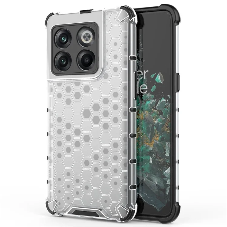 Für OnePlus 10T 5G / Ace Pro 5G Phone Case Honeycomb Textured Shock Proof Case TPU + PC -telefonabdeckung - Grau