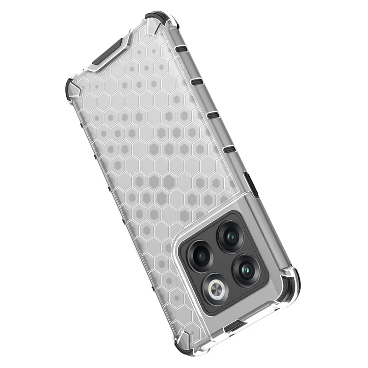 Für OnePlus 10T 5G / Ace Pro 5G Phone Case Honeycomb Textured Shock Proof Case TPU + PC -telefonabdeckung - Grau