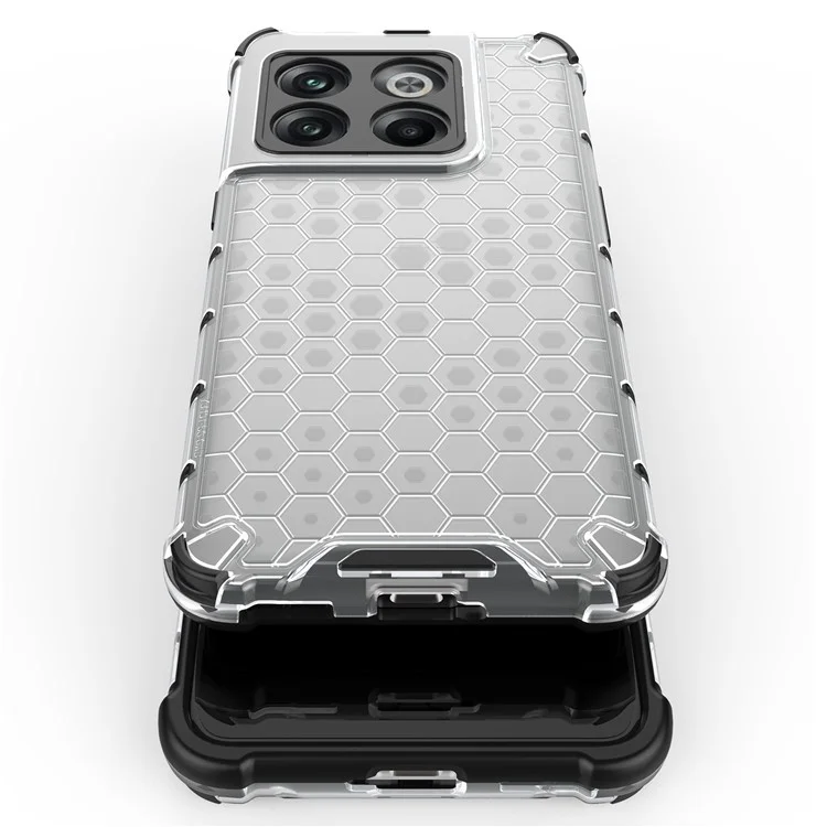 Für OnePlus 10T 5G / Ace Pro 5G Phone Case Honeycomb Textured Shock Proof Case TPU + PC -telefonabdeckung - Grau