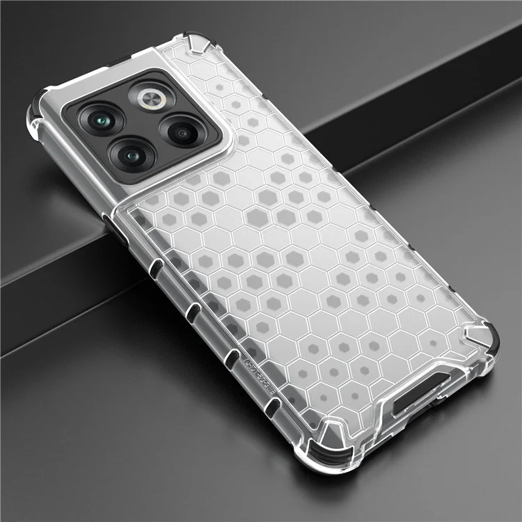 Für OnePlus 10T 5G / Ace Pro 5G Phone Case Honeycomb Textured Shock Proof Case TPU + PC -telefonabdeckung - Grau