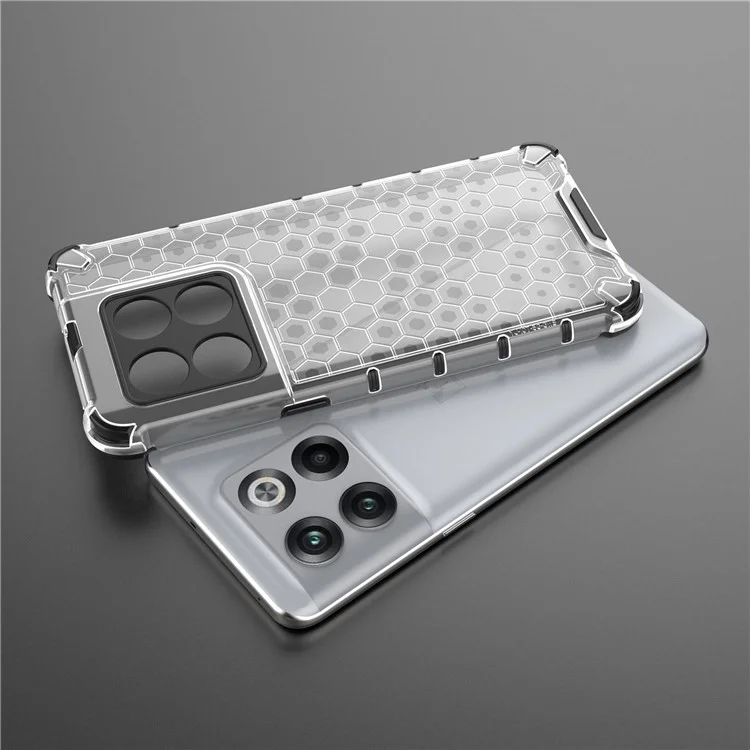 Für OnePlus 10T 5G / Ace Pro 5G Phone Case Honeycomb Textured Shock Proof Case TPU + PC -telefonabdeckung - Grau