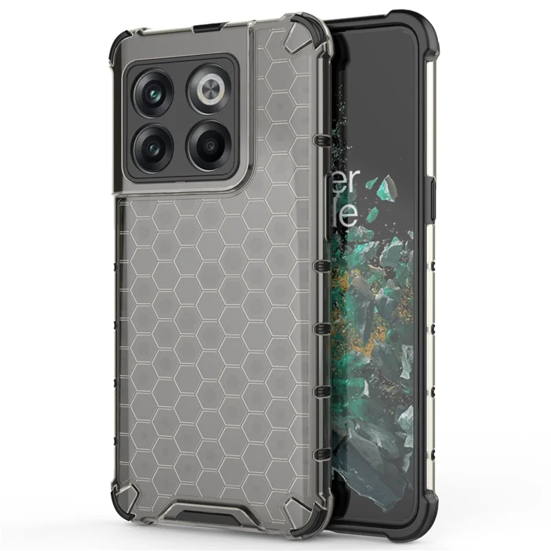 For OnePlus 10T 5G / Ace Pro 5G Phone Case Honeycomb Textured Shockproof Case TPU + PC Phone Cover - Black