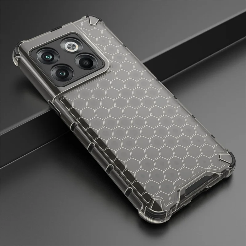 For OnePlus 10T 5G / Ace Pro 5G Phone Case Honeycomb Textured Shockproof Case TPU + PC Phone Cover - Black